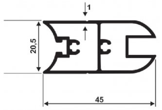  پروفیل آلومینیومی کابین دوش- 2222